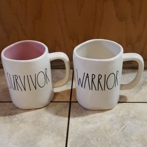 Rae Dunn Survivor and Warrior mugs